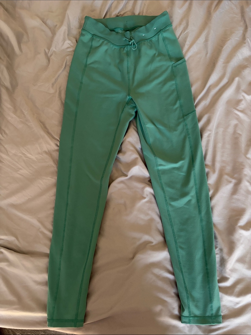 FLX Green Active Leggings with Drawstring Waist